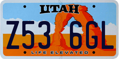 UT license plate Z536GL