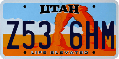 UT license plate Z536HM