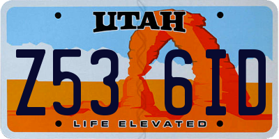 UT license plate Z536ID