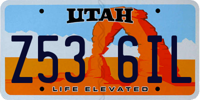 UT license plate Z536IL