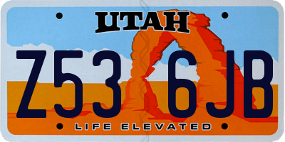 UT license plate Z536JB