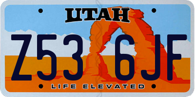 UT license plate Z536JF