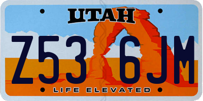 UT license plate Z536JM