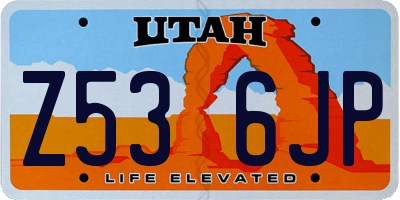 UT license plate Z536JP