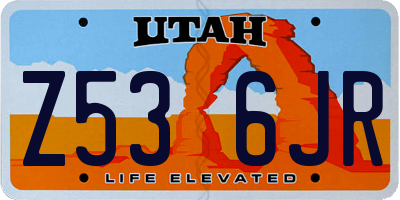 UT license plate Z536JR