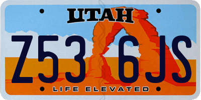 UT license plate Z536JS