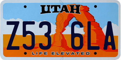 UT license plate Z536LA