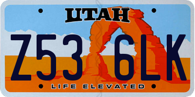UT license plate Z536LK
