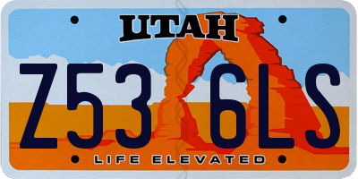 UT license plate Z536LS