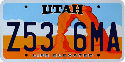 UT license plate Z536MA