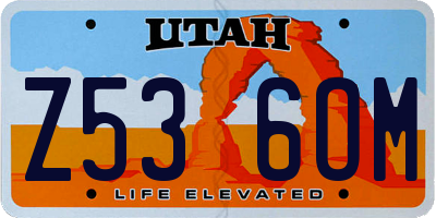 UT license plate Z536OM