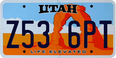 UT license plate Z536PT