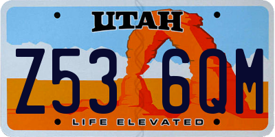 UT license plate Z536QM
