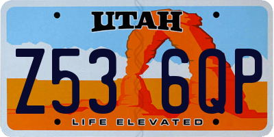 UT license plate Z536QP
