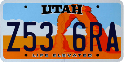UT license plate Z536RA