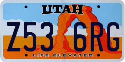 UT license plate Z536RG