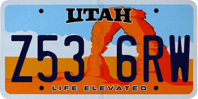 UT license plate Z536RW