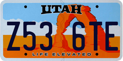 UT license plate Z536TE