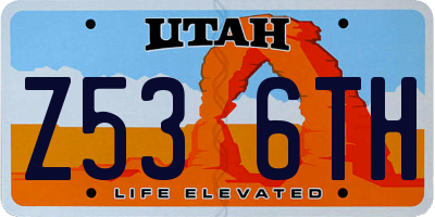 UT license plate Z536TH