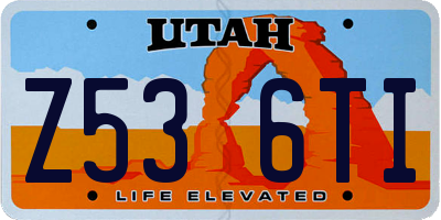 UT license plate Z536TI