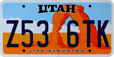 UT license plate Z536TK