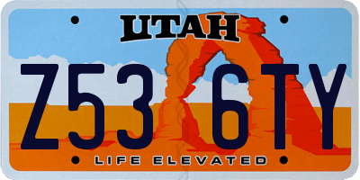 UT license plate Z536TY