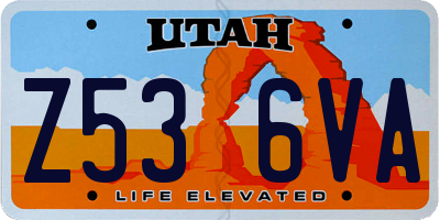 UT license plate Z536VA