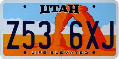 UT license plate Z536XJ