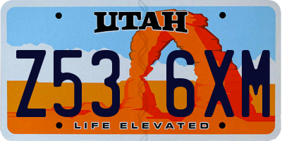 UT license plate Z536XM