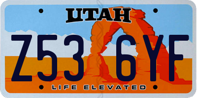UT license plate Z536YF