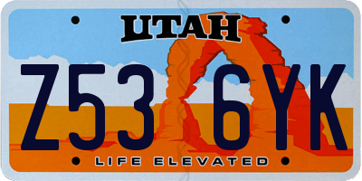 UT license plate Z536YK