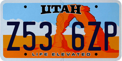UT license plate Z536ZP