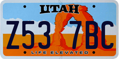 UT license plate Z537BC