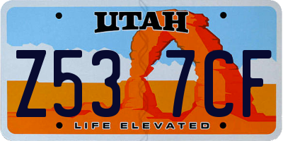 UT license plate Z537CF