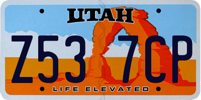 UT license plate Z537CP