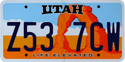 UT license plate Z537CW