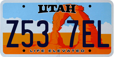 UT license plate Z537EL