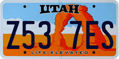 UT license plate Z537ES