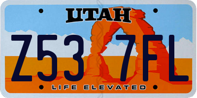 UT license plate Z537FL