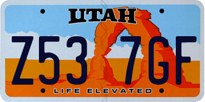 UT license plate Z537GF