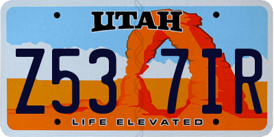 UT license plate Z537IR