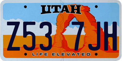 UT license plate Z537JH