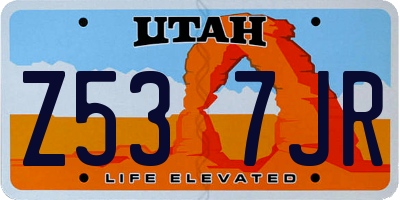 UT license plate Z537JR