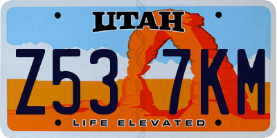 UT license plate Z537KM