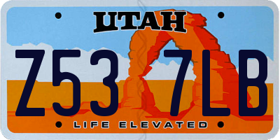 UT license plate Z537LB