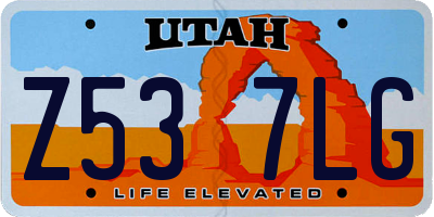 UT license plate Z537LG