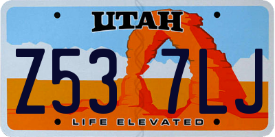 UT license plate Z537LJ