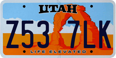 UT license plate Z537LK