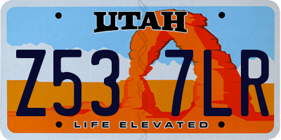 UT license plate Z537LR