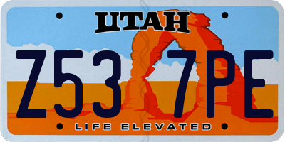 UT license plate Z537PE